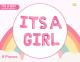 Its A Girl Foil Balloon Letter set Its A Boy Baby shower Decor