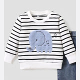 Elephant Sweatshirt for Kids - Stripes