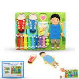3in1 Wooden Threading Board - xylophone & thread game for kids
