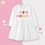 Full Sleeves Baby Printed Frocks - Mini Mommy - BNBPF-67-D2 - White