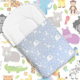 Babynest Boutique Cotton Carry Nest & Sleeping Bag Blue Zoo Animal Print