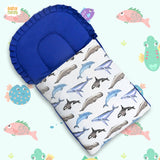 Babynest Boutique Cotton Carry Nest & Sleeping Bag White Fish Print