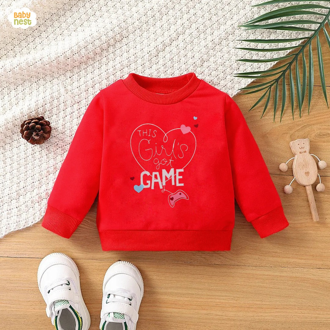 This Girl's Got Game Sweatshirt for Kids Red