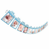 12 Months Baby 1st First Year Photo Frame Banner Glitter Paper Garland Birthday