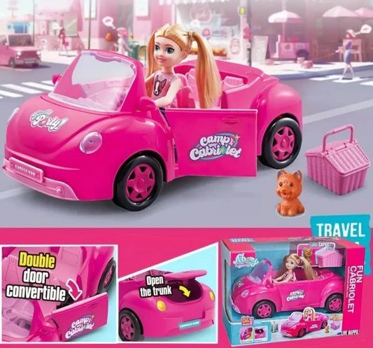 Barbie Doll and Convertible Car Toy Set - FUN CAR 9045-2