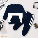 Sporty Style Navy Fleece Tracksuit for Kids