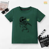 Wild One Half Sleeves T-shirt For Kids - dark Green - SBT-360