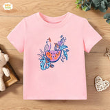 Parrot in the Pot Half Sleeves T-shirts For Kids Light Pink- SBT-369
