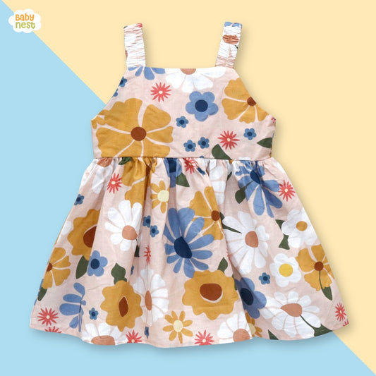 Baby Frock  - BNBSF-1000 White Multi Flower