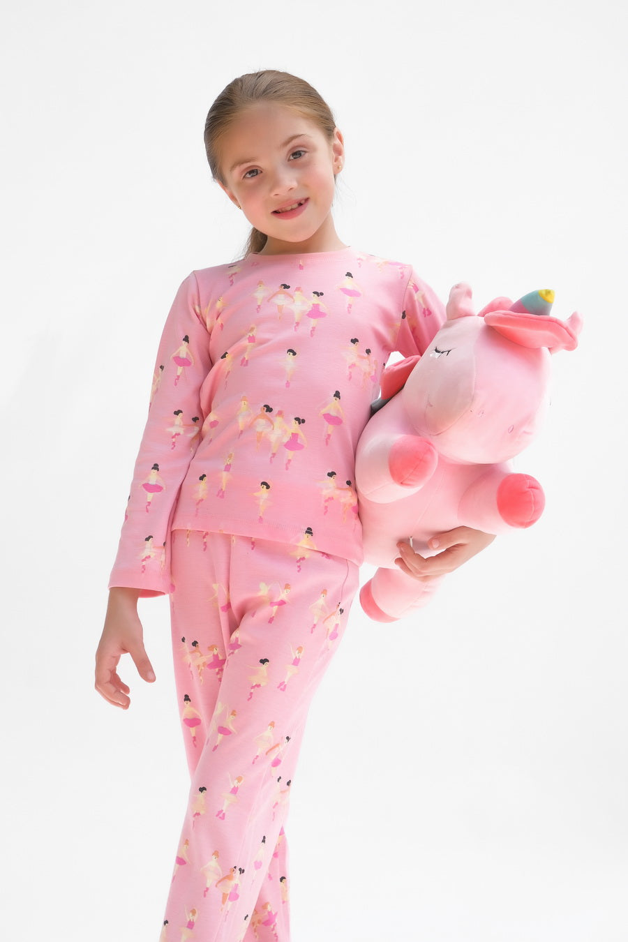 Premium Snug fit Nightsuit - Pink - Dancing girl