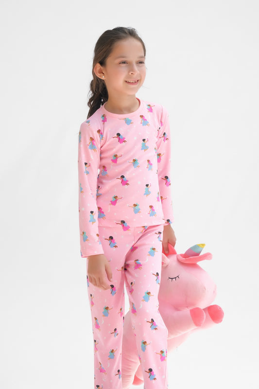 Premium Snug fit Nightsuit - Pink - Fairy