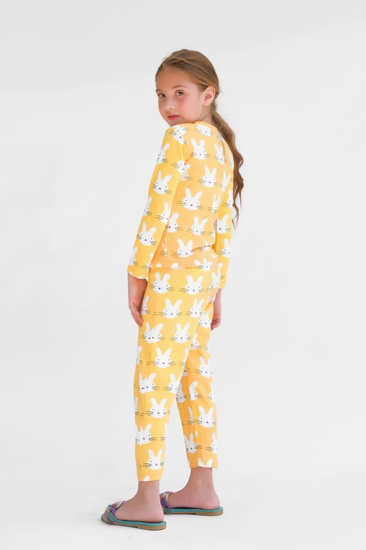 Premium Snug fit Nightsuit - Yellow - Bunny