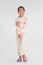 Premium Snug fit Nightsuit - White - Flower
