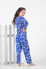 Premium Snug fit Nightsuit - Blue - Dino