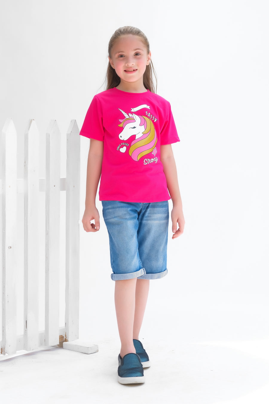 Sassy Strong  - Half Sleeves T-shirts For Kids - Dark Pink