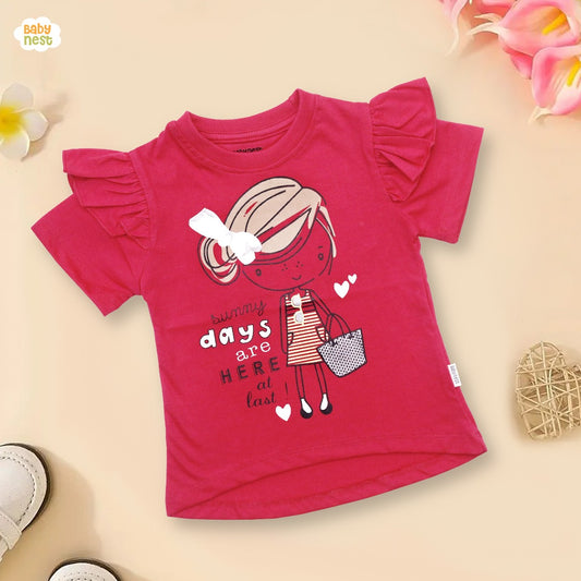 Summy Days are Here at last  T-Shirts For Kids - Pink