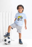 It's Crunch time - Half sleeves T-shirts For Kids - Light Blue - SBT-346