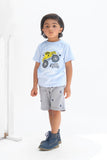 It's Crunch time - Half sleeves T-shirts For Kids - Light Blue - SBT-346