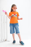 Fruits Shake - Half Sleeves T-shirts For Kids - Orange
