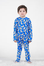 Premium Snug fit Nightsuit - Blue - Zebra