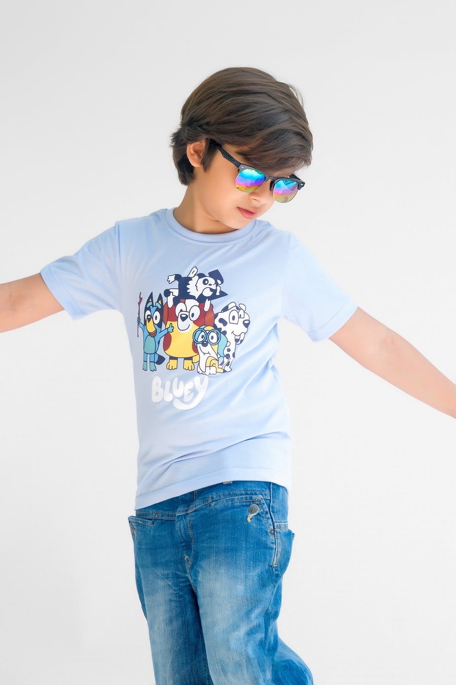 Dogs Life Half Sleeves T-shirts For Kids - Sky Blue