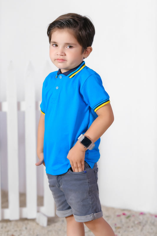 Pique Polo T-Shirt For Kids -Sky Blue Sbt-377