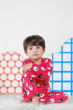 Premium Snug fit Nightsuit - Red - Sheep