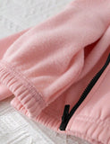 Baby Pink - Mini Style Zip Up Fleece Tracksuit for Kids