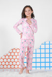 Premium Snug fit Nightsuit - Pink - Cactus and sheep