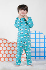 Premium Snug fit Nightsuit - Seagreen - Sheep