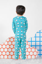 Premium Snug fit Nightsuit - Seagreen - Sheep