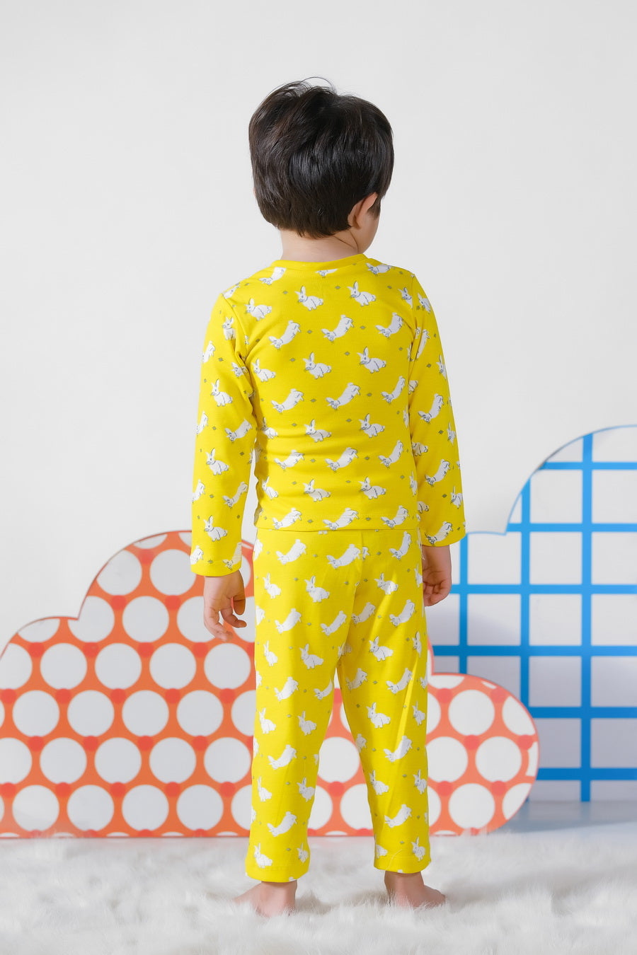 Premium Snug fit Nightsuit - Yellow - Rabbit