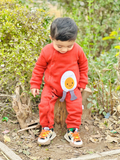 Sunny Egg Delight Full Sleeves Baby Jumpsuit  - Rust