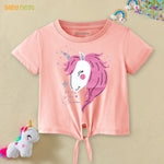 To be Unicorn Half Sleeves T-Shirts For Kids - Peach