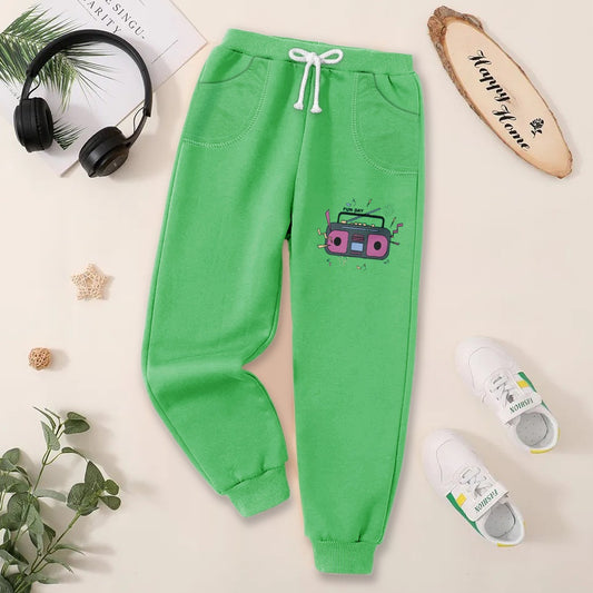 Fleece Jogger Pants for Kids - BNBJP-03-D 107 - Sea Green - Radio