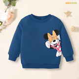 Minnie Mouse Character Printed Full Sleeve Sweatshirt for Kids - Blue