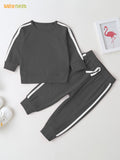Fleece Sweatshirt with Sweatpants - Grey - Kids Wear 2 Pc Set