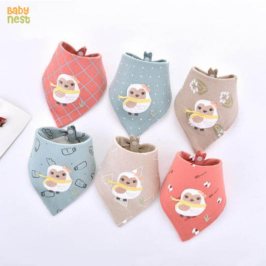 BB-231 - Baby Bib for 0-36M - Owl - Light Blue