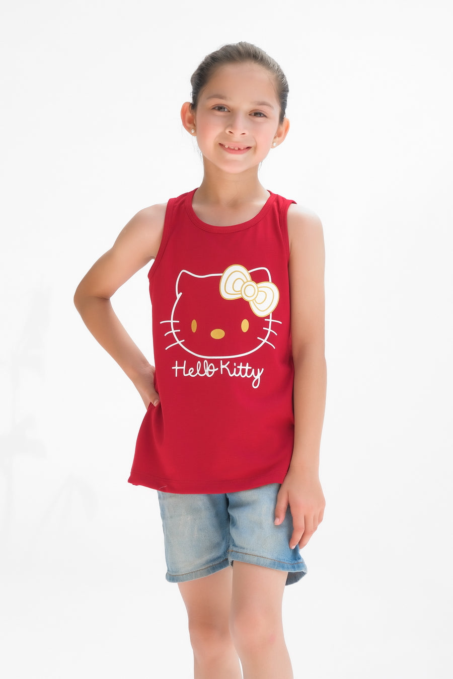 Hello Kitty Printed Sandos for Girls - Red