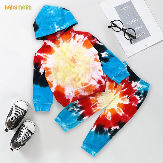 Premium Hoodie set - Tie Dye - Multi/Yellow