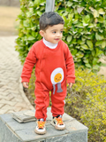 Sunny Egg Delight Full Sleeves Baby Jumpsuit  - Rust