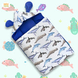 Babynest Boutique Hooded Cotton Carry Nest & Sleeping Bag White Fish Print