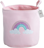 Rainbow Design Storage Laundry Basket Bin With Handles - Pink