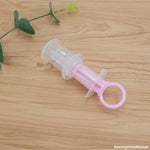 Infant Nipple Syringe Transparent Baby Squeeze Dropper (Pink)