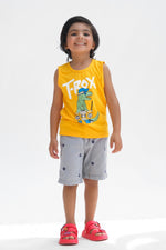 T.Rox Printed Sandos for Boys - Yellow