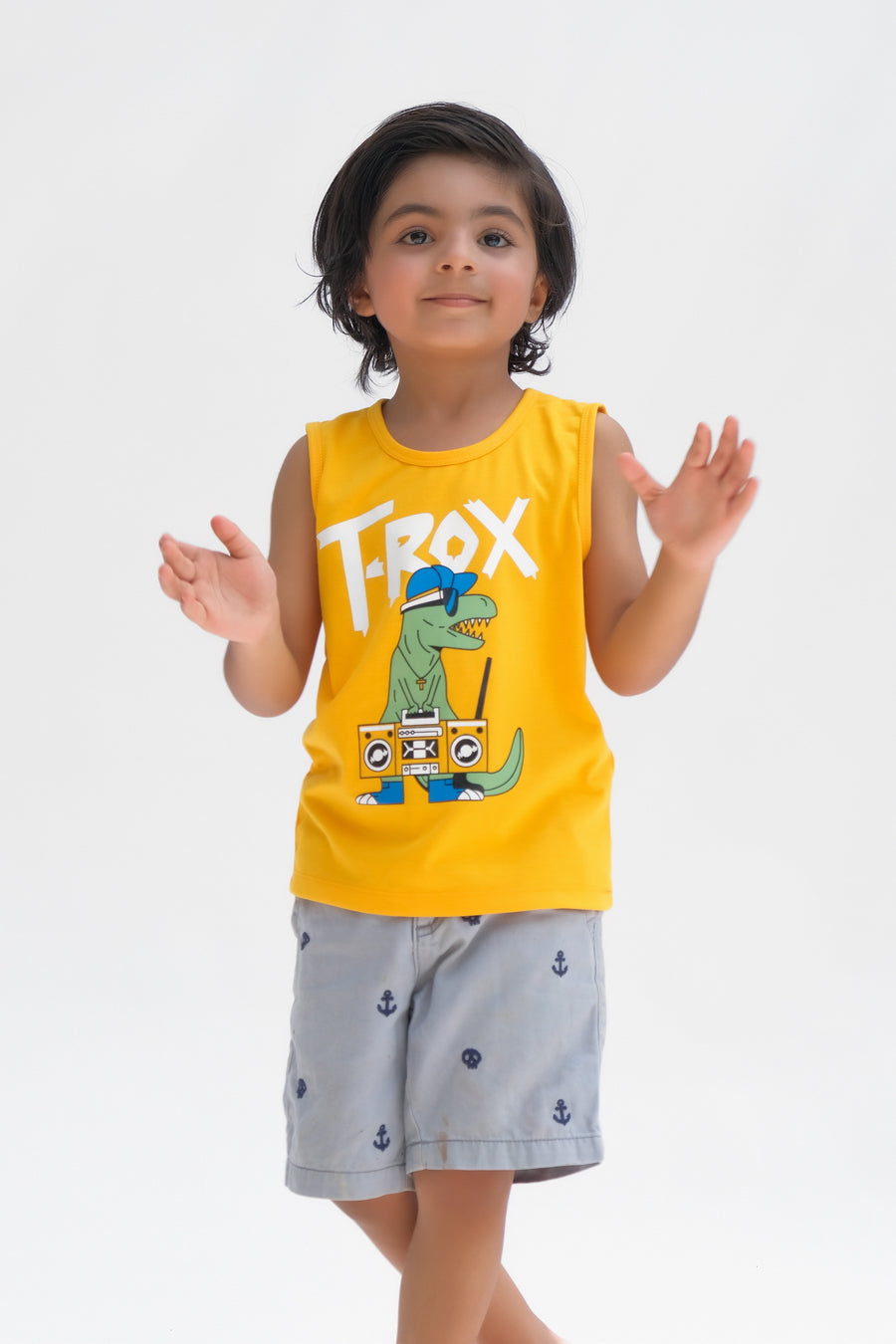 T.Rox Printed Sandos for Boys - Yellow