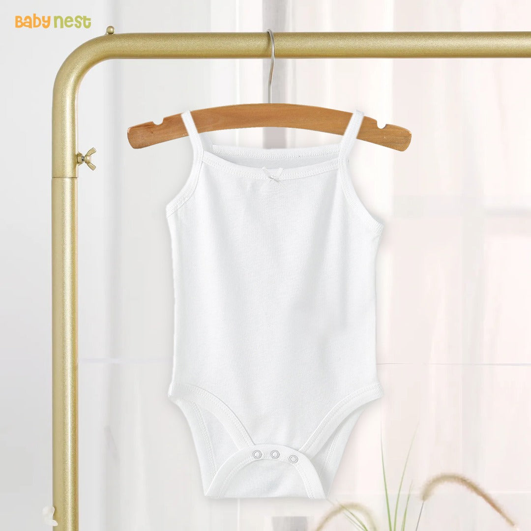 Pack of 3 Organic Cotton Sleeveless Camisole Bodysuit- White