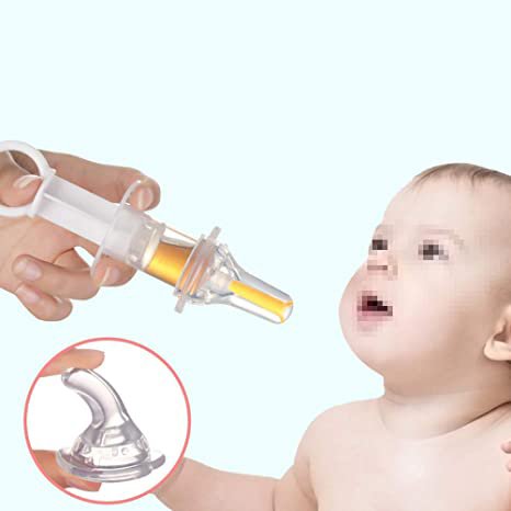 Infant Nipple Syringe Transparent Baby Squeeze Dropper (Blue)