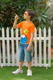 What's up - Half sleeves T-shirts For Kids - orange - SBT-334