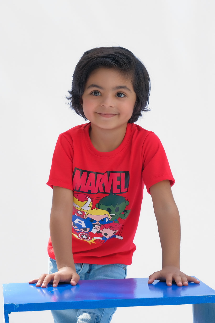 Marvel Half Sleeves T-shirts For Kids - Red - SBT-334